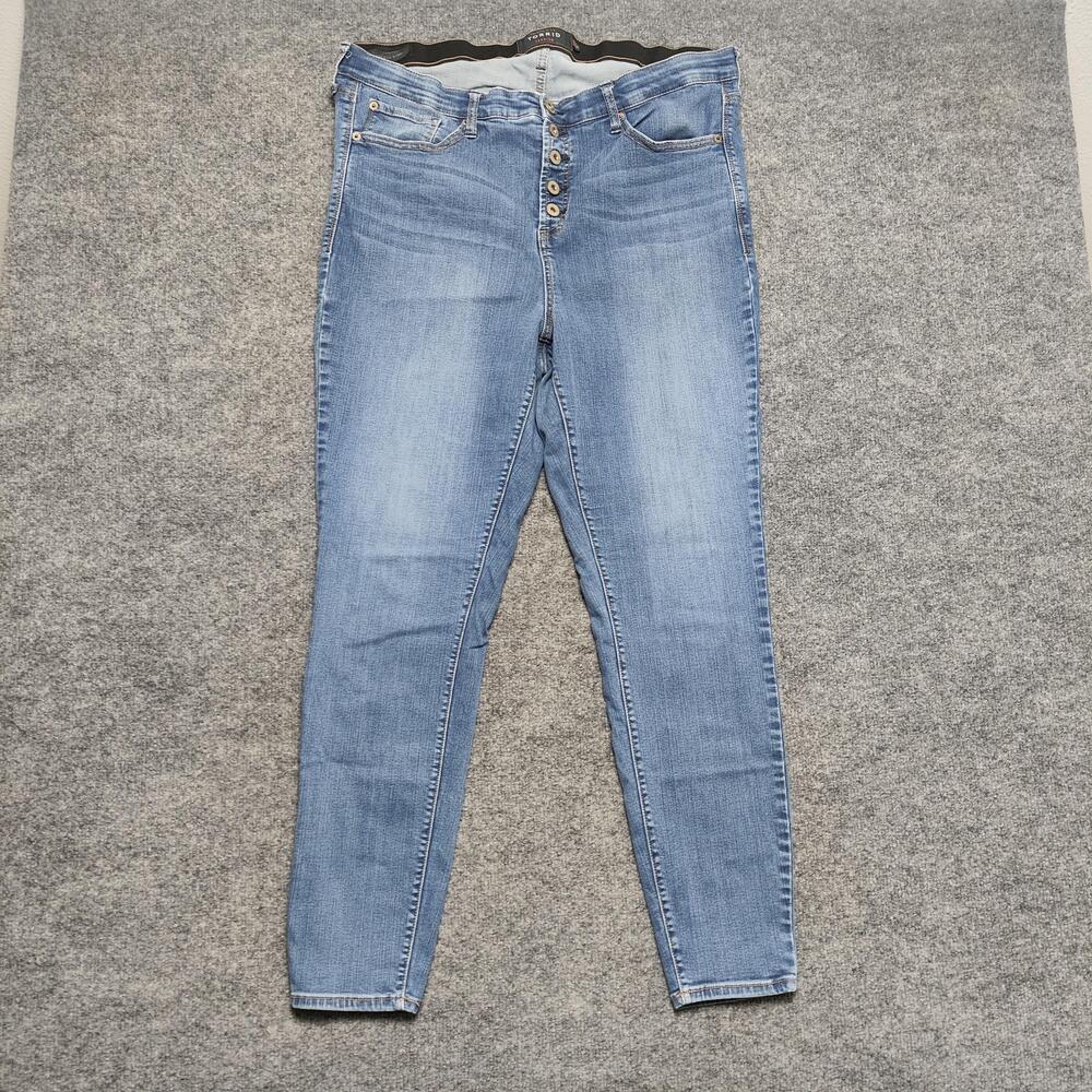 Torrid Premium Jeans Womens 20T Light Wash Blue High Rise Skinny Stretch Denim